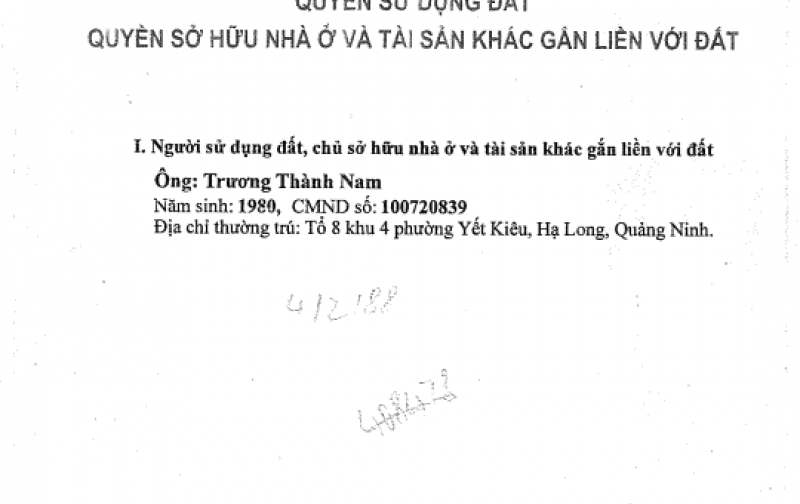 CÔNG TY ĐGHD HÀ THÀNH TB BĐG TSBĐ CỦA VIB BANK - ĐẤT HẠ LONG QN